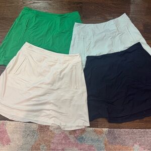 G/FORE Women's Silky Tech Nylon A-Line Skorts - Green, White, Cream, Black